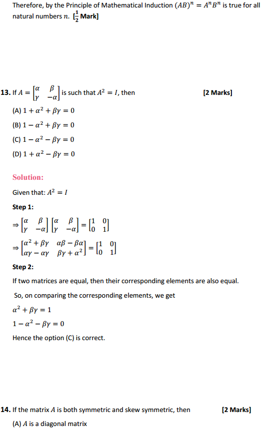 MP Board Class 12th Maths Solutions Chapter 3 Matrices Miscellaneous Exercise 16