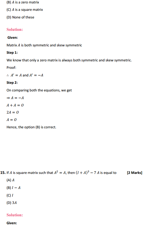 MP Board Class 12th Maths Solutions Chapter 3 Matrices Miscellaneous Exercise 17