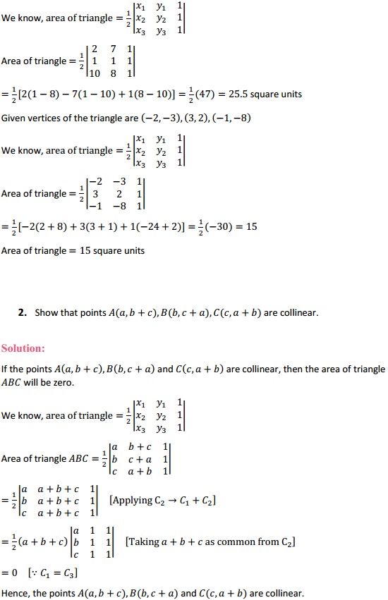 MP Board Class 12th Maths Solutions Chapter 4 Determinants Ex 4.3 2