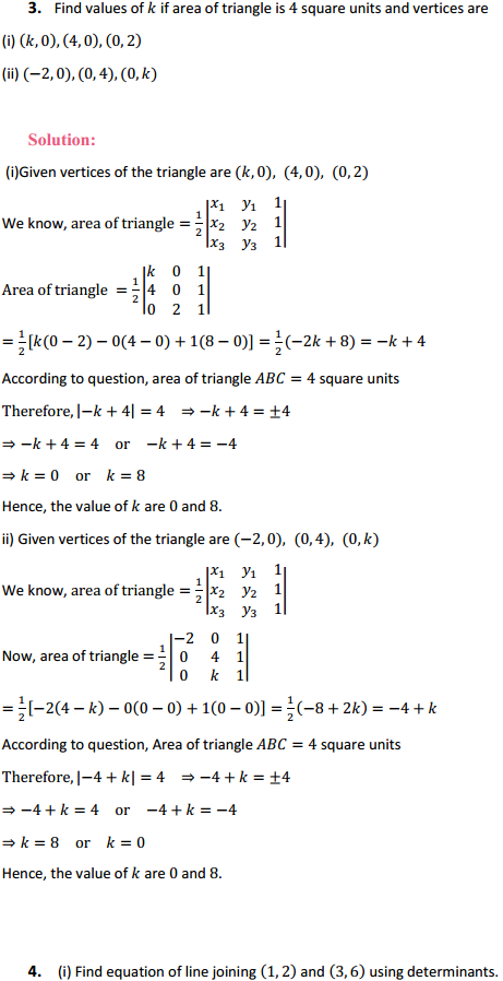MP Board Class 12th Maths Solutions Chapter 4 Determinants Ex 4.3 3
