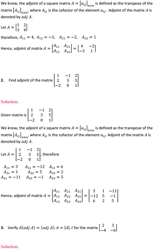MP Board Class 12th Maths Solutions Chapter 4 Determinants Ex 4.5 2