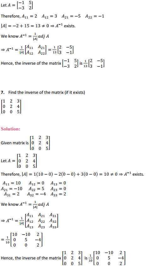 MP Board Class 12th Maths Solutions Chapter 4 Determinants Ex 4.5 7