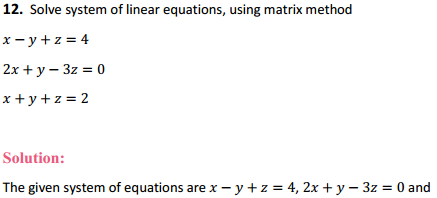 MP Board Class 12th Maths Solutions Chapter 4 Determinants Ex 4.6 10