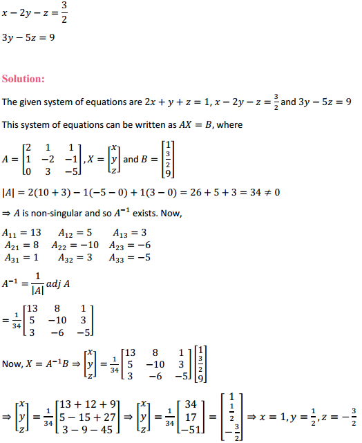 MP Board Class 12th Maths Solutions Chapter 4 Determinants Ex 4.6 9