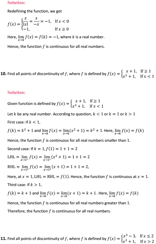MP Board Class 12th Maths Solutions Chapter 5 Continuity and Differentiability Ex 5.1 10