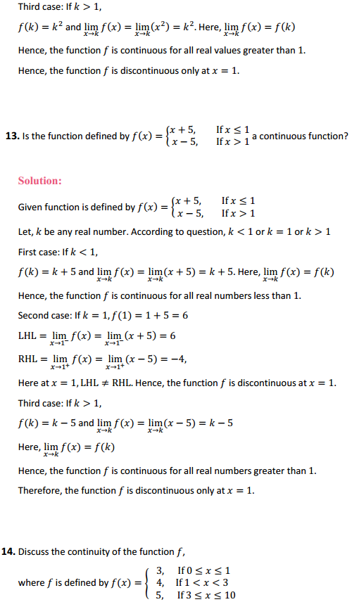 MP Board Class 12th Maths Solutions Chapter 5 Continuity and Differentiability Ex 5.1 13