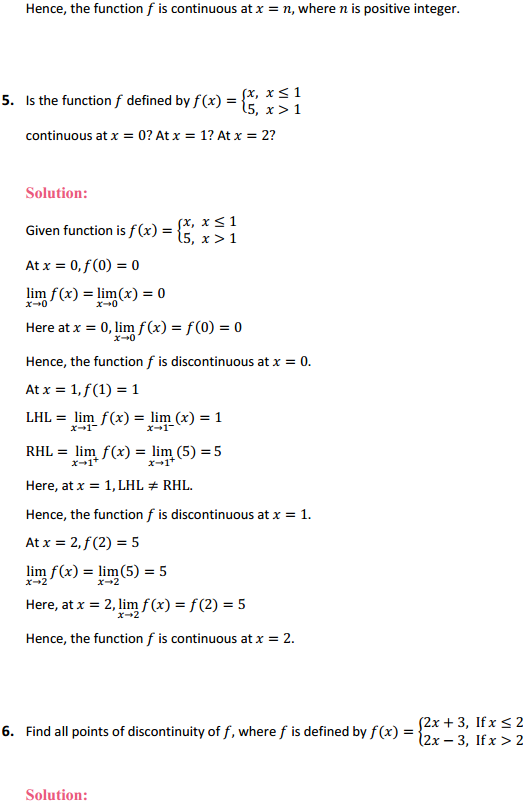 MP Board Class 12th Maths Solutions Chapter 5 Continuity and Differentiability Ex 5.1 5