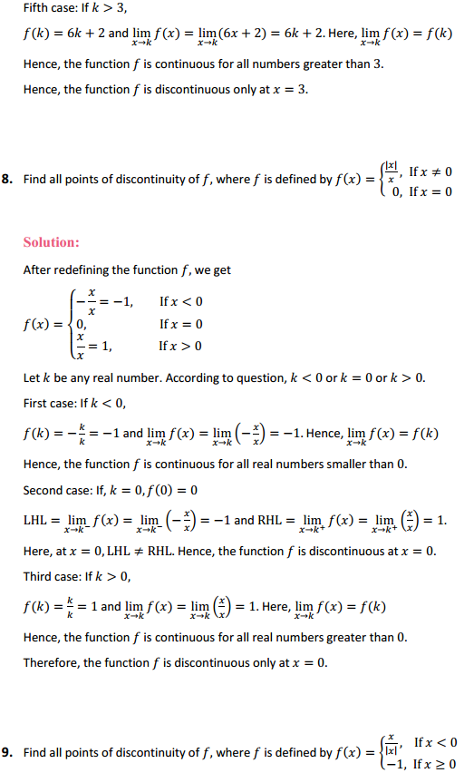 MP Board Class 12th Maths Solutions Chapter 5 Continuity and Differentiability Ex 5.1 9