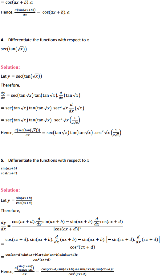 MP Board Class 12th Maths Solutions Chapter 5 Continuity and Differentiability Ex 5.2 2