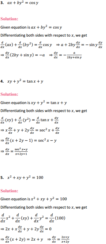 MP Board Class 12th Maths Solutions Chapter 5 Continuity and Differentiability Ex 5.3 2