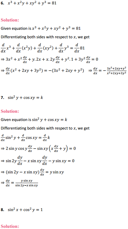 MP Board Class 12th Maths Solutions Chapter 5 Continuity and Differentiability Ex 5.3 3