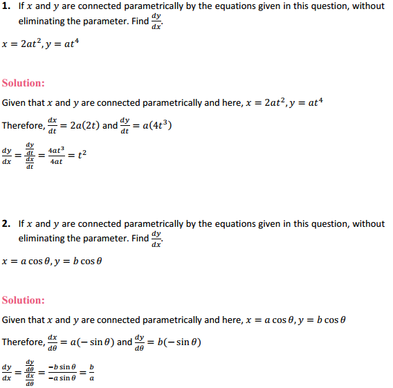 MP Board Class 12th Maths Solutions Chapter 5 Continuity and Differentiability Ex 5.6 1