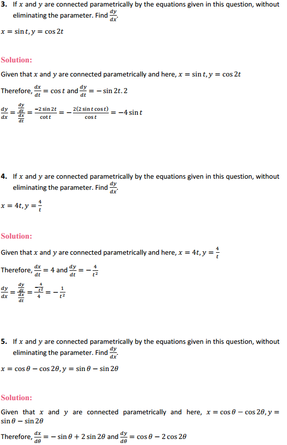 MP Board Class 12th Maths Solutions Chapter 5 Continuity and Differentiability Ex 5.6 2