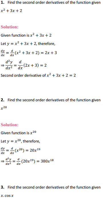 MP Board Class 12th Maths Solutions Chapter 5 Continuity and Differentiability Ex 5.7 1