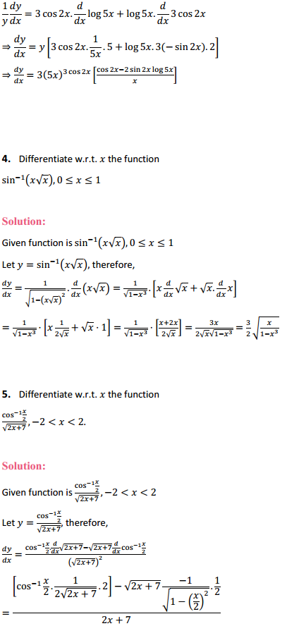 MP Board Class 12th Maths Solutions Chapter 5 Continuity and Differentiability Miscellaneous Exercise 2