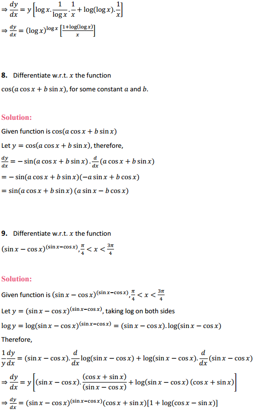 MP Board Class 12th Maths Solutions Chapter 5 Continuity and Differentiability Miscellaneous Exercise 5