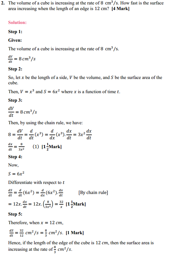 MP Board Class 12th Maths Solutions Chapter 6 Application of Derivatives Ex 6.1 2