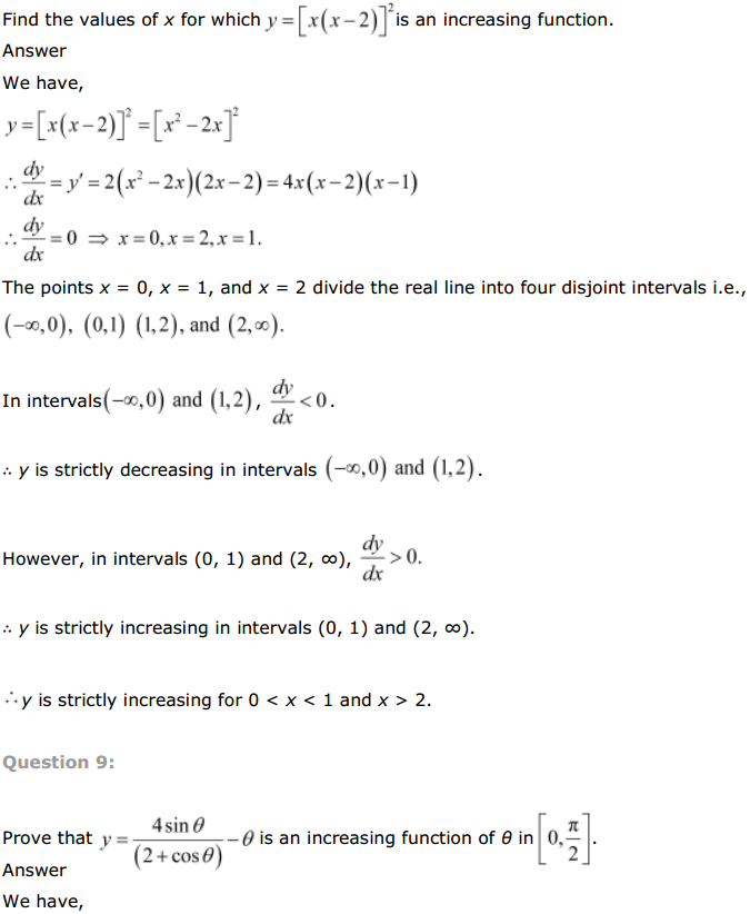 MP Board Class 12th Maths Solutions Chapter 6 Application of Derivatives Ex 6.2 9