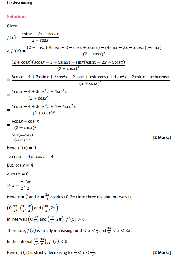 MP Board Class 12th Maths Solutions Chapter 6 Application of Derivatives Miscellaneous Exercise 12