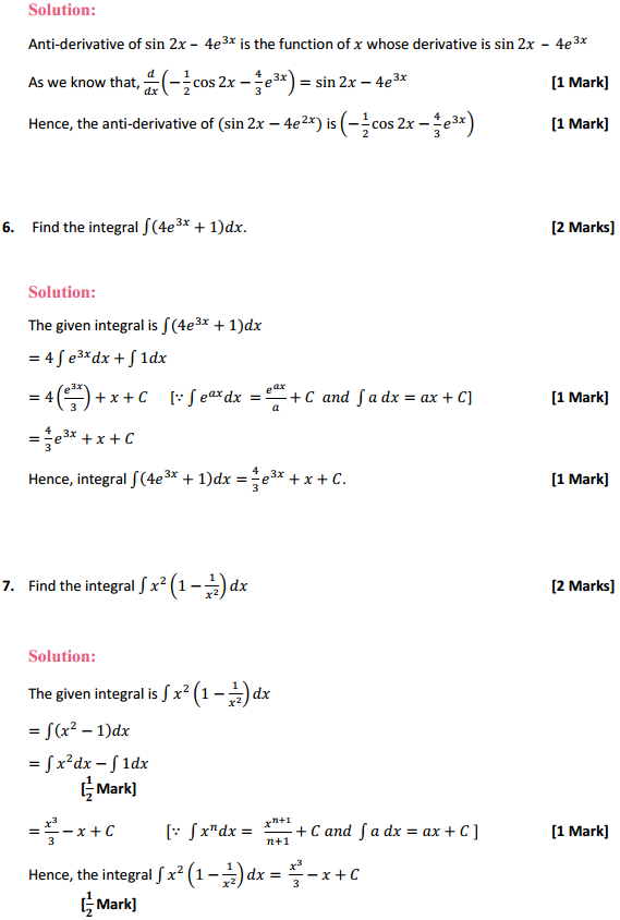 MP Board Class 12th Maths Solutions Chapter 7 Integrals Ex 7.1 3