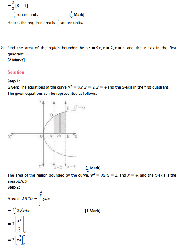 MP Board Class 12th Maths Solutions Chapter 8 Application of Integrals Ex 8.1 2