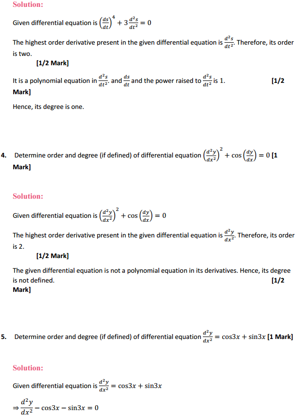 MP Board Class 12th Maths Solutions Chapter 9 Differential Equations Ex 9.1 2