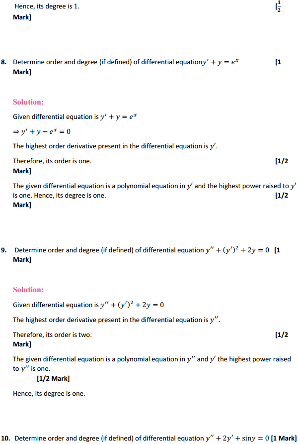 MP Board Class 12th Maths Solutions Chapter 9 Differential Equations Ex 9.1 4