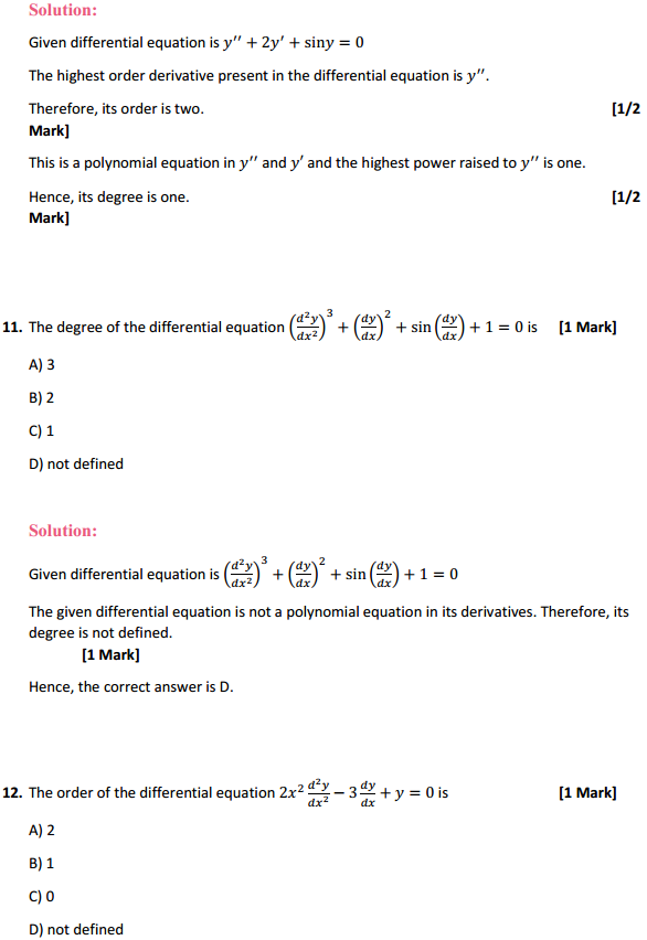 MP Board Class 12th Maths Solutions Chapter 9 Differential Equations Ex 9.1 5