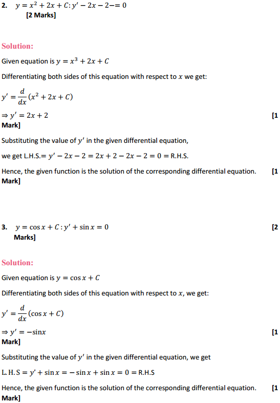MP Board Class 12th Maths Solutions Chapter 9 Differential Equations Ex 9.2 2