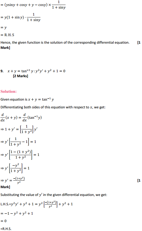 MP Board Class 12th Maths Solutions Chapter 9 Differential Equations Ex 9.2 6