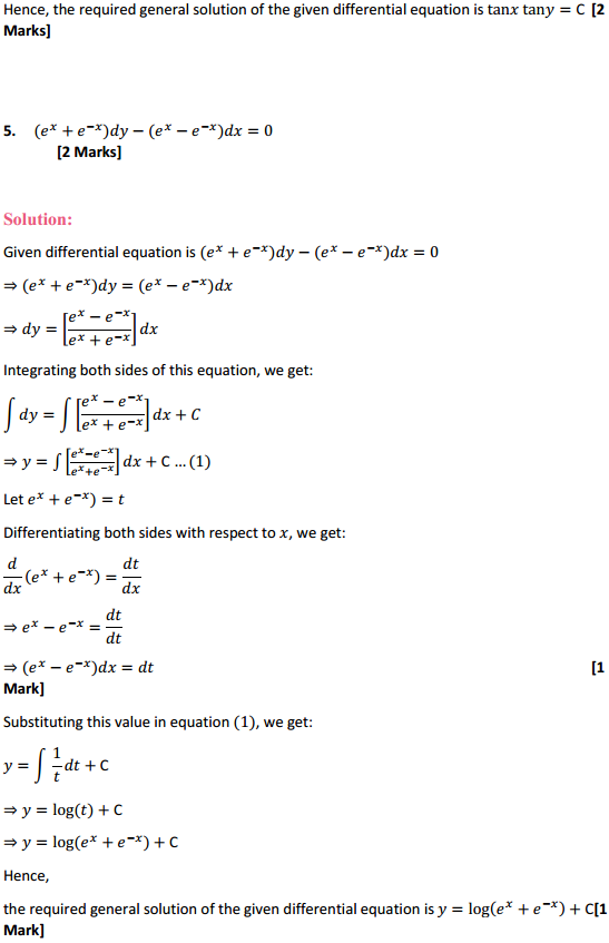 MP Board Class 12th Maths Solutions Chapter 9 Differential Equations Ex 9.4 5
