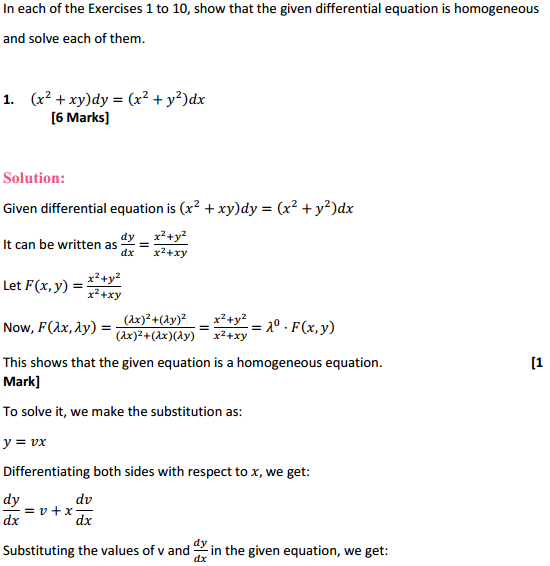 MP Board Class 12th Maths Solutions Chapter 9 Differential Equations Ex 9.5 1